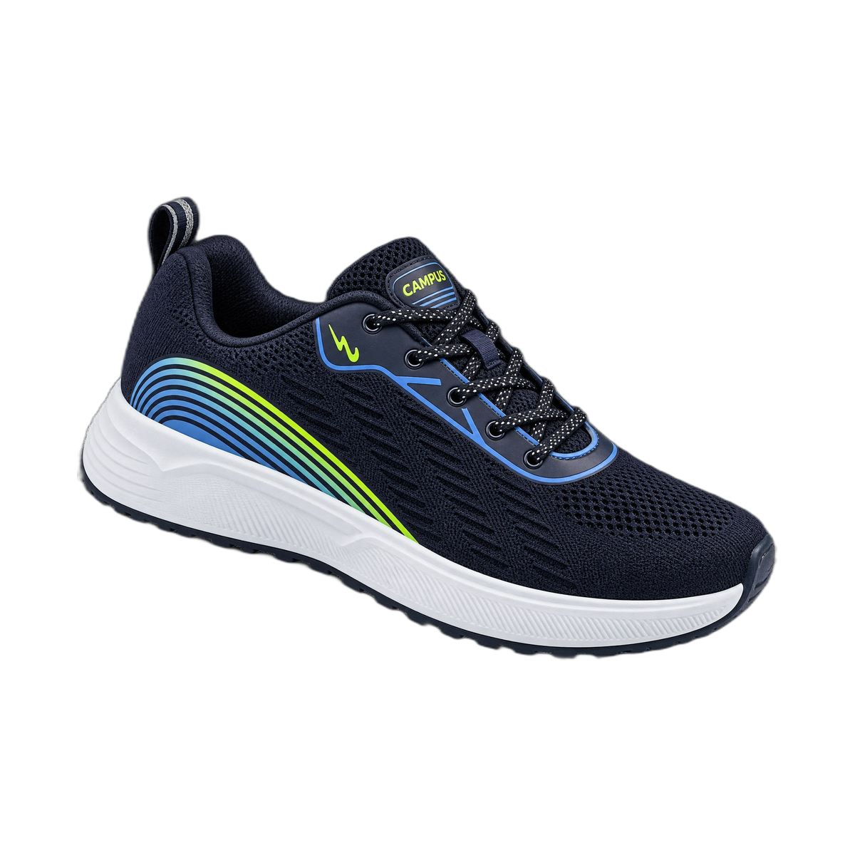 Neon-Accented Navy Running Sneaker — CHOPPER