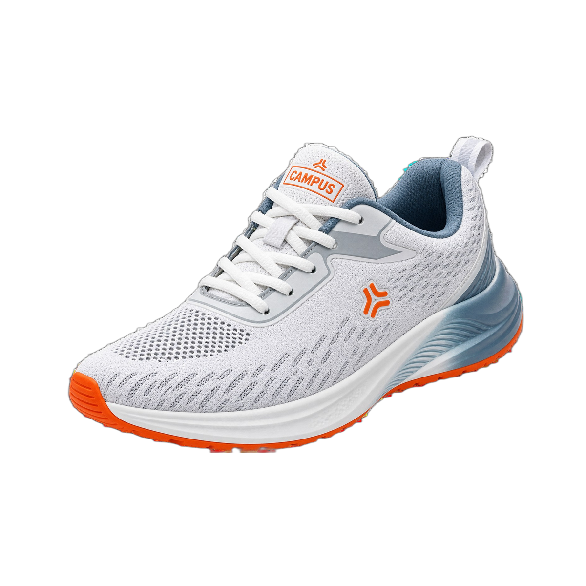 White and Orange CAMPUS Running Sneaker