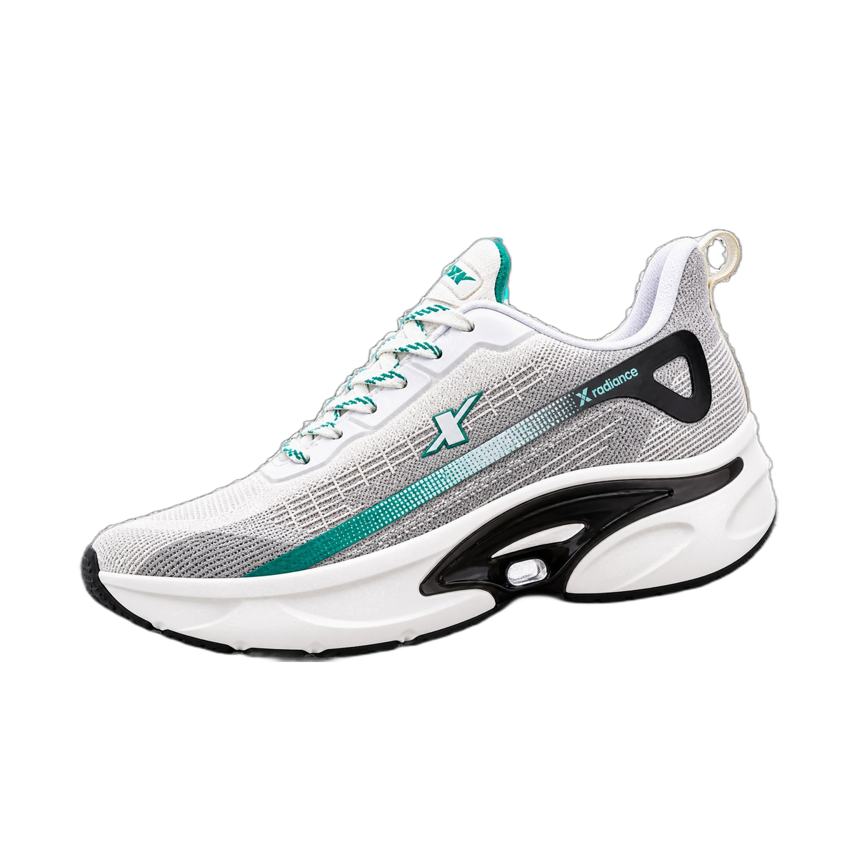 Pearl White and Teal Athletic Sneaker