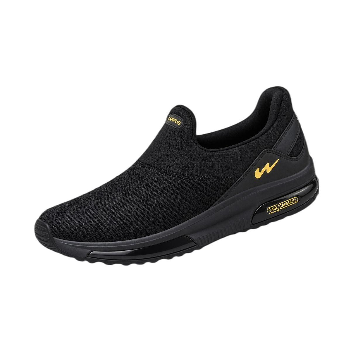 Black Campus Air Capsule Slip-On Sneaker — ROCKEE