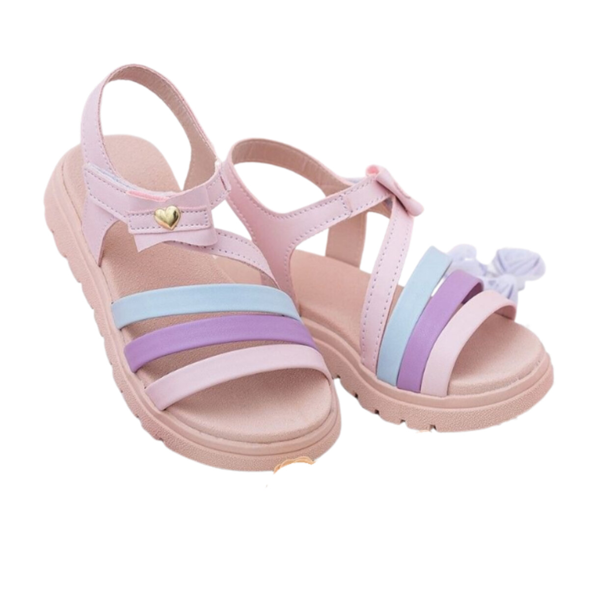 Pastel Rainbow Strap Sandal — Pink